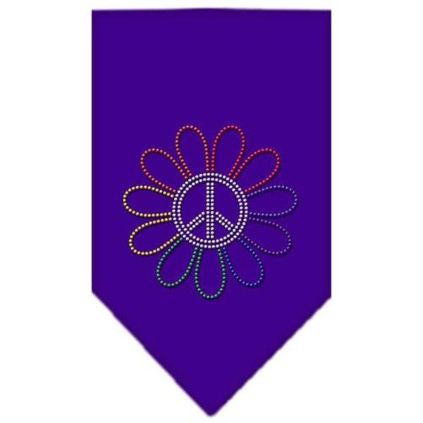 Unconditional Love Rainbow Peace Flower Rhinestone Bandana Purple Small UN760776
